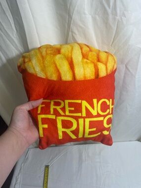 Novelty French Fries Throw Pillow - Red & Yellow